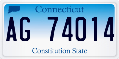 CT license plate AG74014
