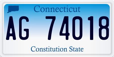 CT license plate AG74018