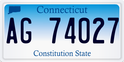 CT license plate AG74027