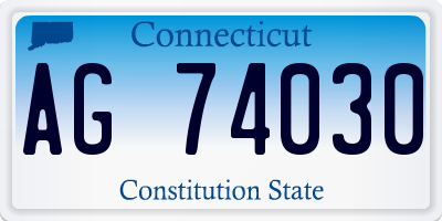 CT license plate AG74030