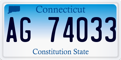 CT license plate AG74033