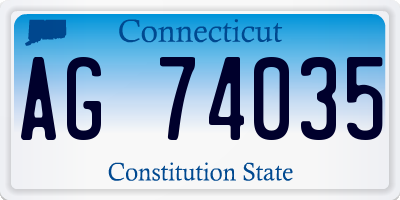 CT license plate AG74035