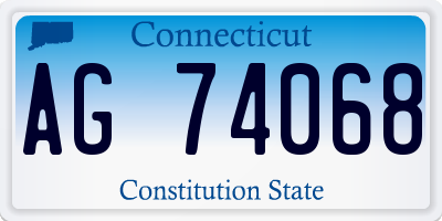 CT license plate AG74068