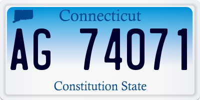 CT license plate AG74071