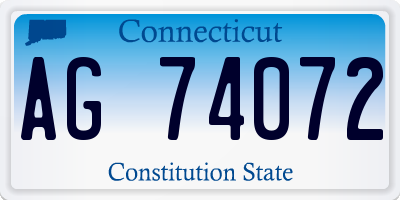 CT license plate AG74072