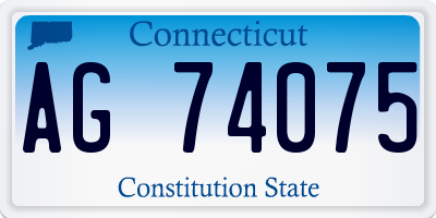 CT license plate AG74075