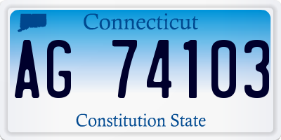 CT license plate AG74103