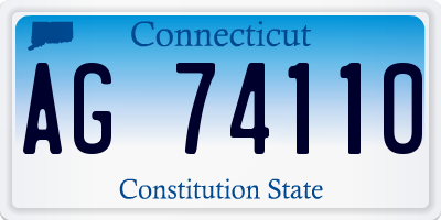 CT license plate AG74110