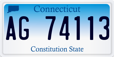 CT license plate AG74113