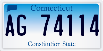 CT license plate AG74114