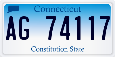 CT license plate AG74117