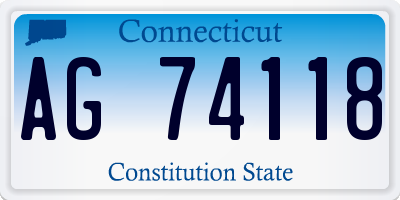 CT license plate AG74118
