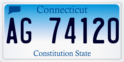 CT license plate AG74120