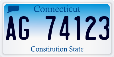 CT license plate AG74123