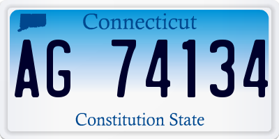 CT license plate AG74134