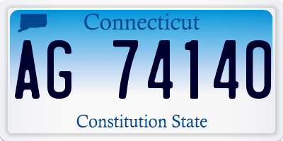 CT license plate AG74140