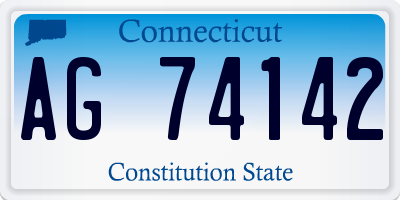 CT license plate AG74142