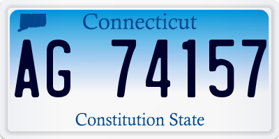 CT license plate AG74157