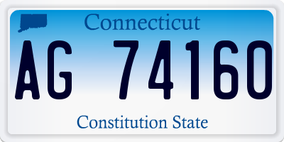 CT license plate AG74160