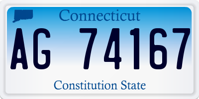 CT license plate AG74167