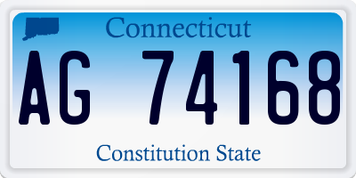 CT license plate AG74168