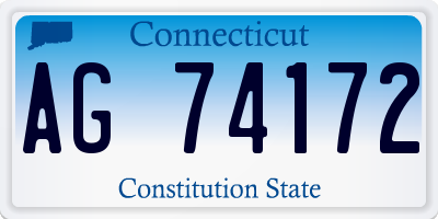 CT license plate AG74172