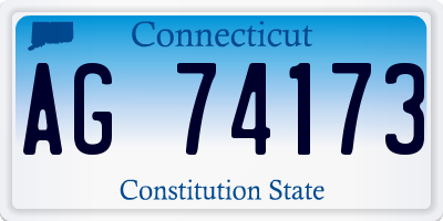 CT license plate AG74173
