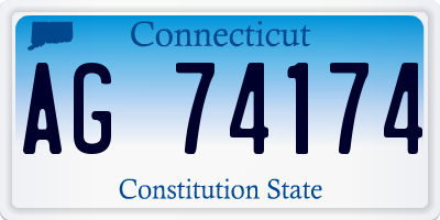 CT license plate AG74174
