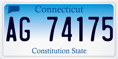 CT license plate AG74175