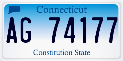 CT license plate AG74177