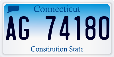 CT license plate AG74180