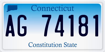 CT license plate AG74181