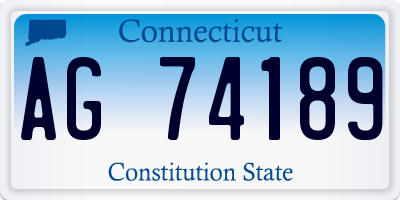 CT license plate AG74189