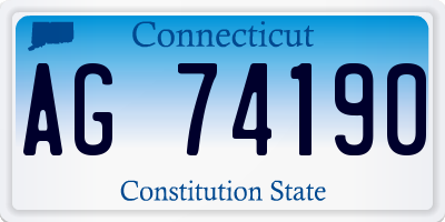 CT license plate AG74190