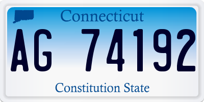 CT license plate AG74192