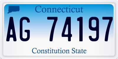 CT license plate AG74197