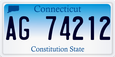 CT license plate AG74212