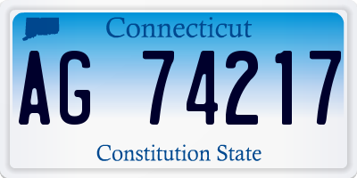 CT license plate AG74217