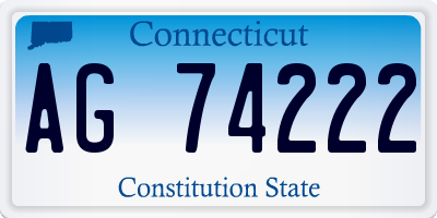 CT license plate AG74222