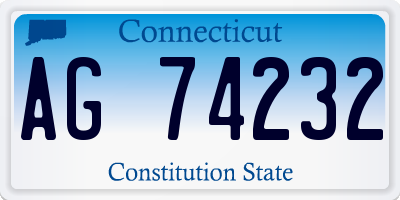 CT license plate AG74232