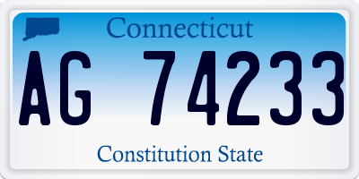 CT license plate AG74233