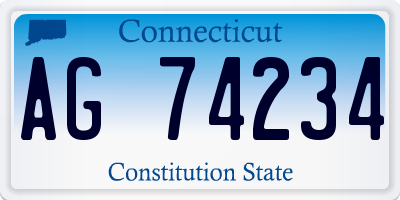 CT license plate AG74234