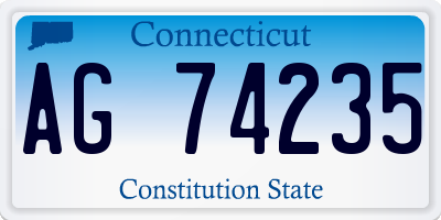 CT license plate AG74235
