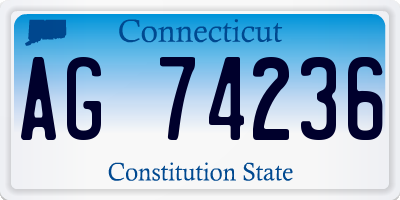 CT license plate AG74236