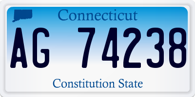 CT license plate AG74238