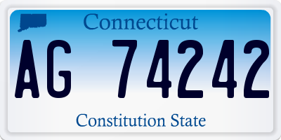 CT license plate AG74242