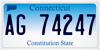 CT license plate AG74247