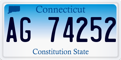 CT license plate AG74252