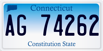 CT license plate AG74262