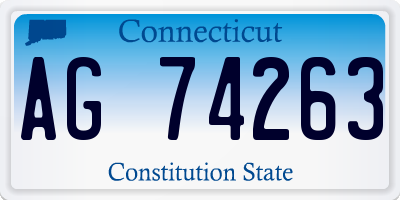 CT license plate AG74263